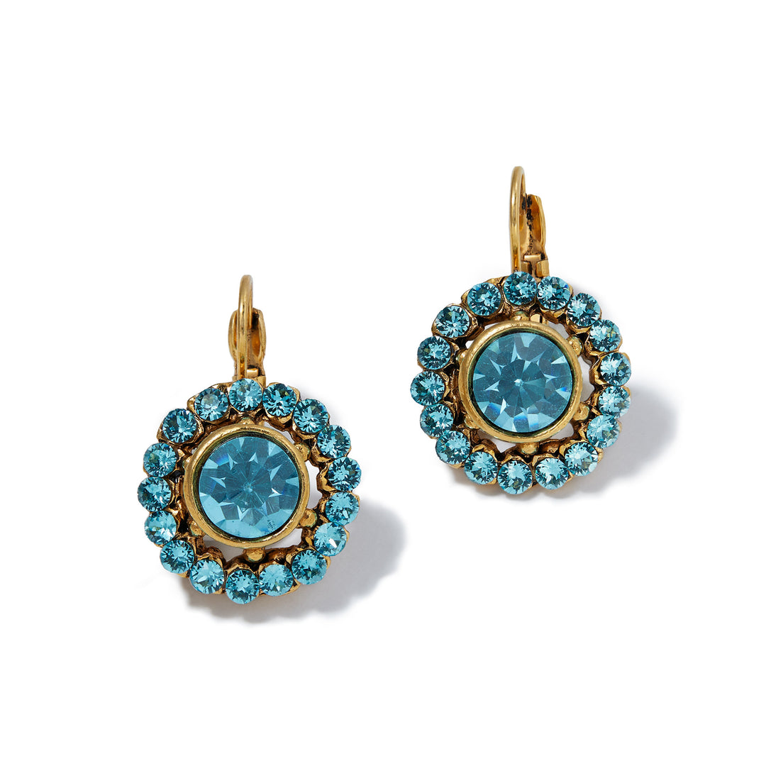 Merrichase Candela aqua blue crystal drop earrings