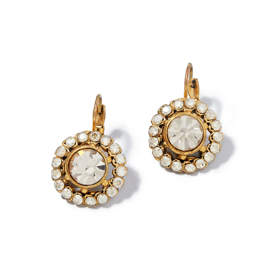 Merrichase Candela gold crystal drop earrings