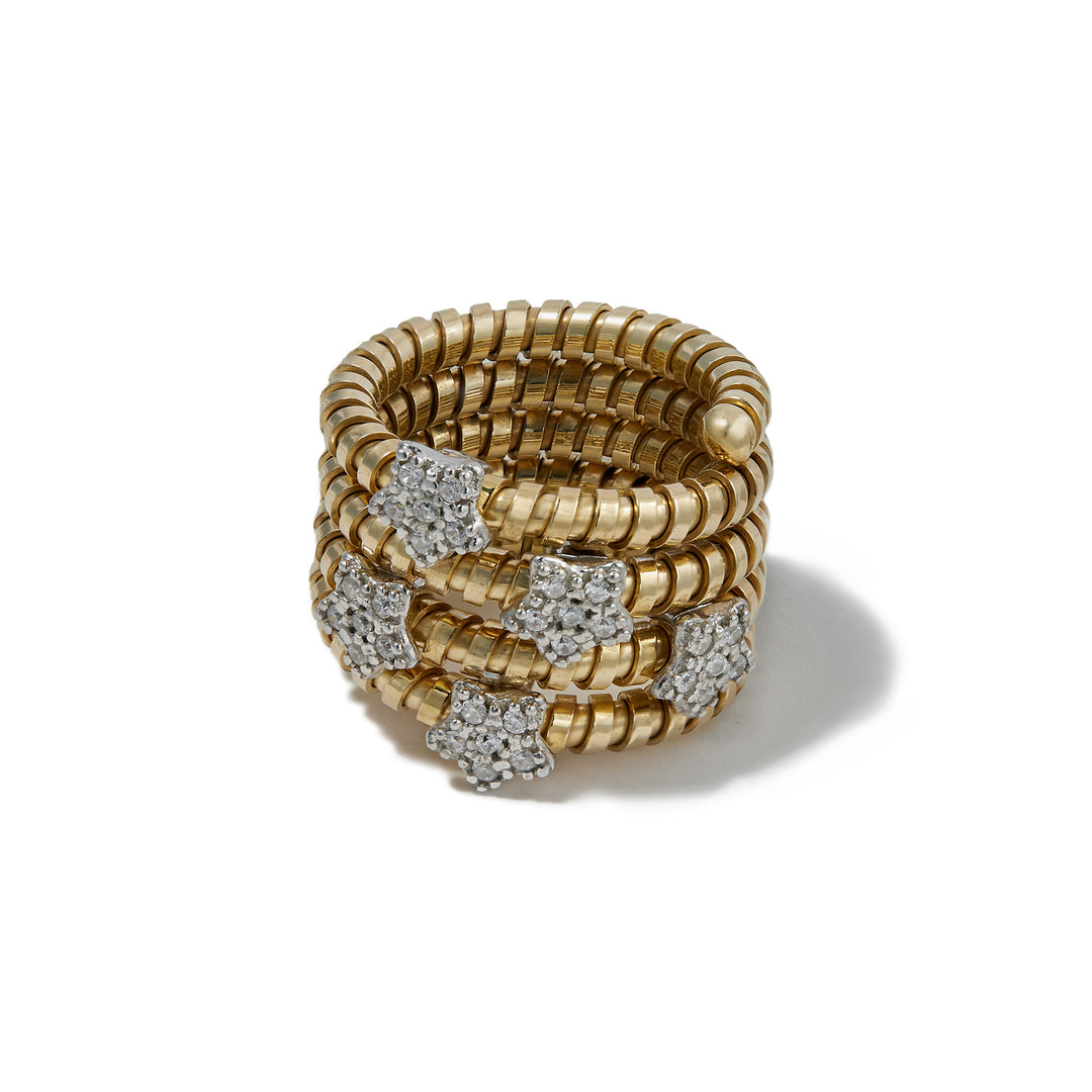 Merrichase Etoile gold stack ring
