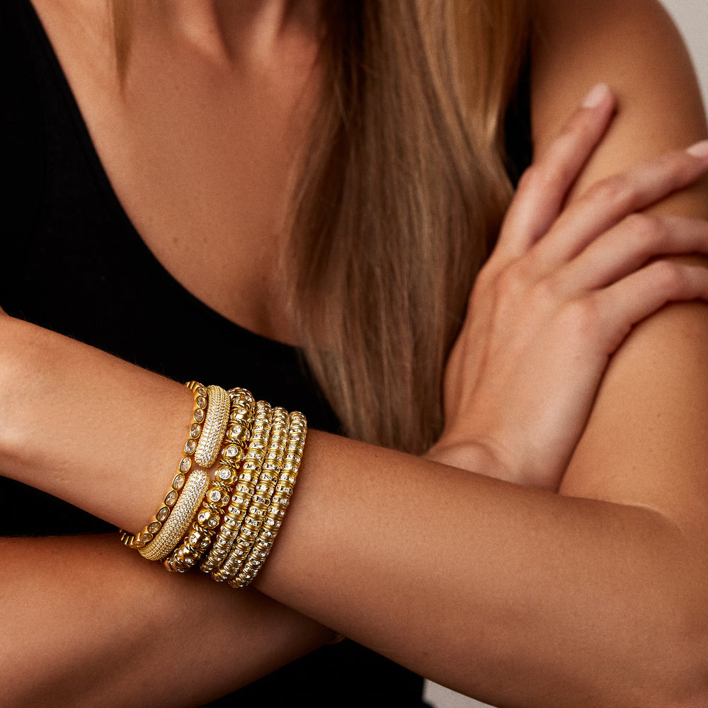 Merrichase Dolce vita gold crystal flexible cuff bracelet