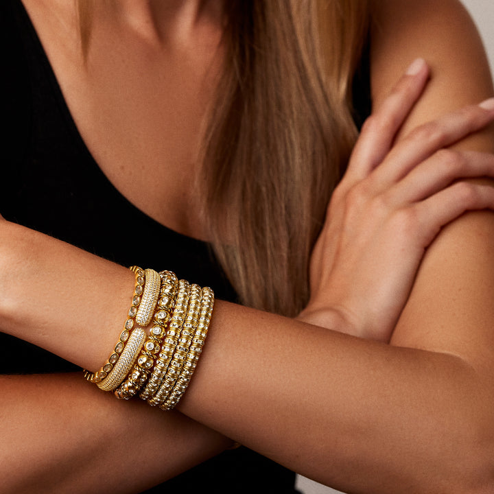 Merrichase Slinky coiled gold crystal wrap bracelet