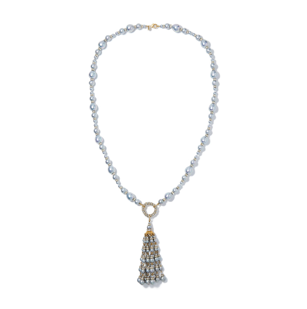 Grey Pearl Tassel Necklace – Merrichase