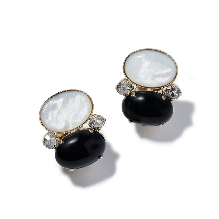 Gumdrop Earrings in Black and White