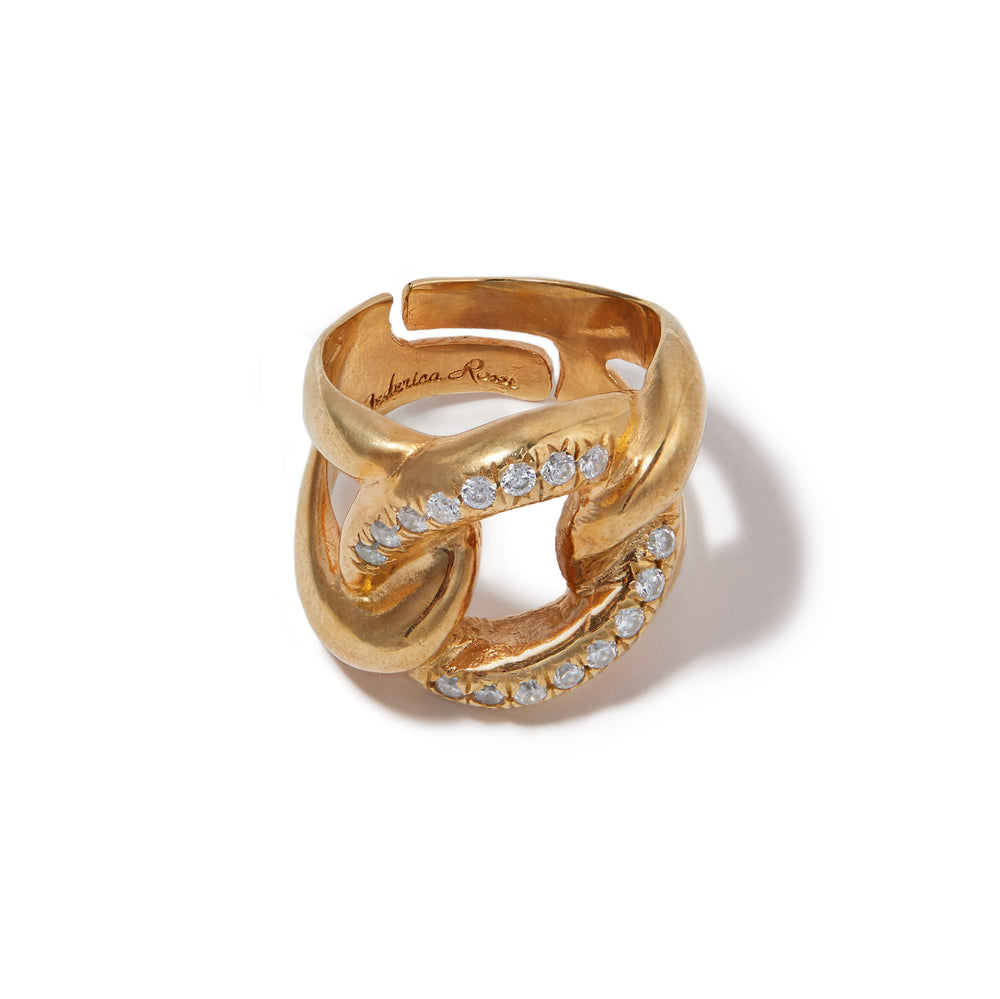 Merrichase Gold crystal knot ring