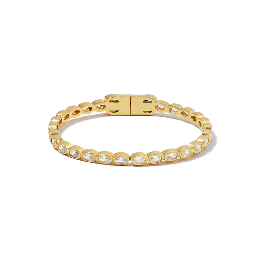 Merrichase Mayfair diamond stackable gold crystal cuff bracelet